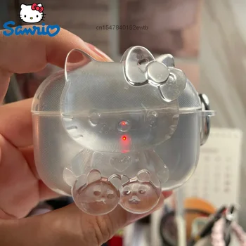 Sanrio Hello Kitty Пух Медведь Мультфильм Аниме Прозрачный Кристалл Apple Airpods 1-го и 2-го Поколения Беспроводной Чехол Для наушников Pro 3 Мягкий Чехол