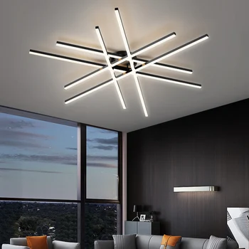 Современные минималистичные светильники 2023 года, новые креативные линии, золотые светильники для гостиной, потолочные светильники для кабинета, спальни